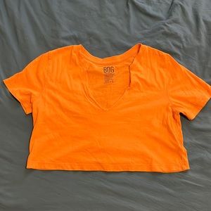 BDG Yellow Deep V Crop Top